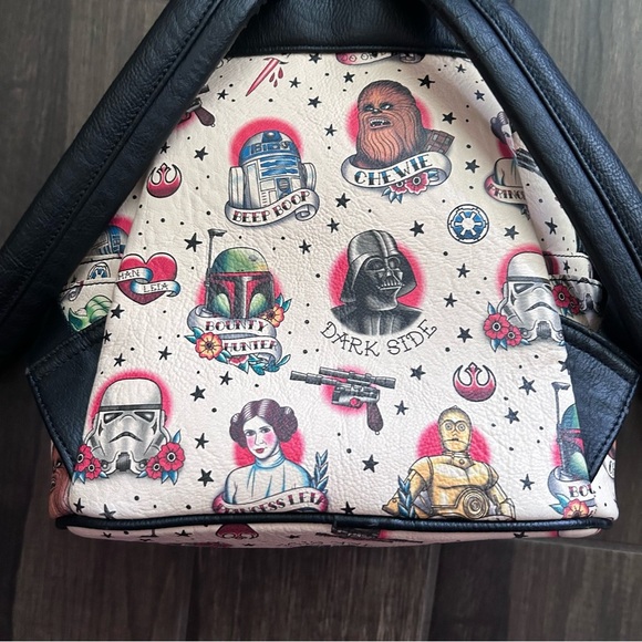 Loungefly x Star Wars Sailor Jerry Tattoo Style Backpack in Cream & Black - Picture 9 of 11